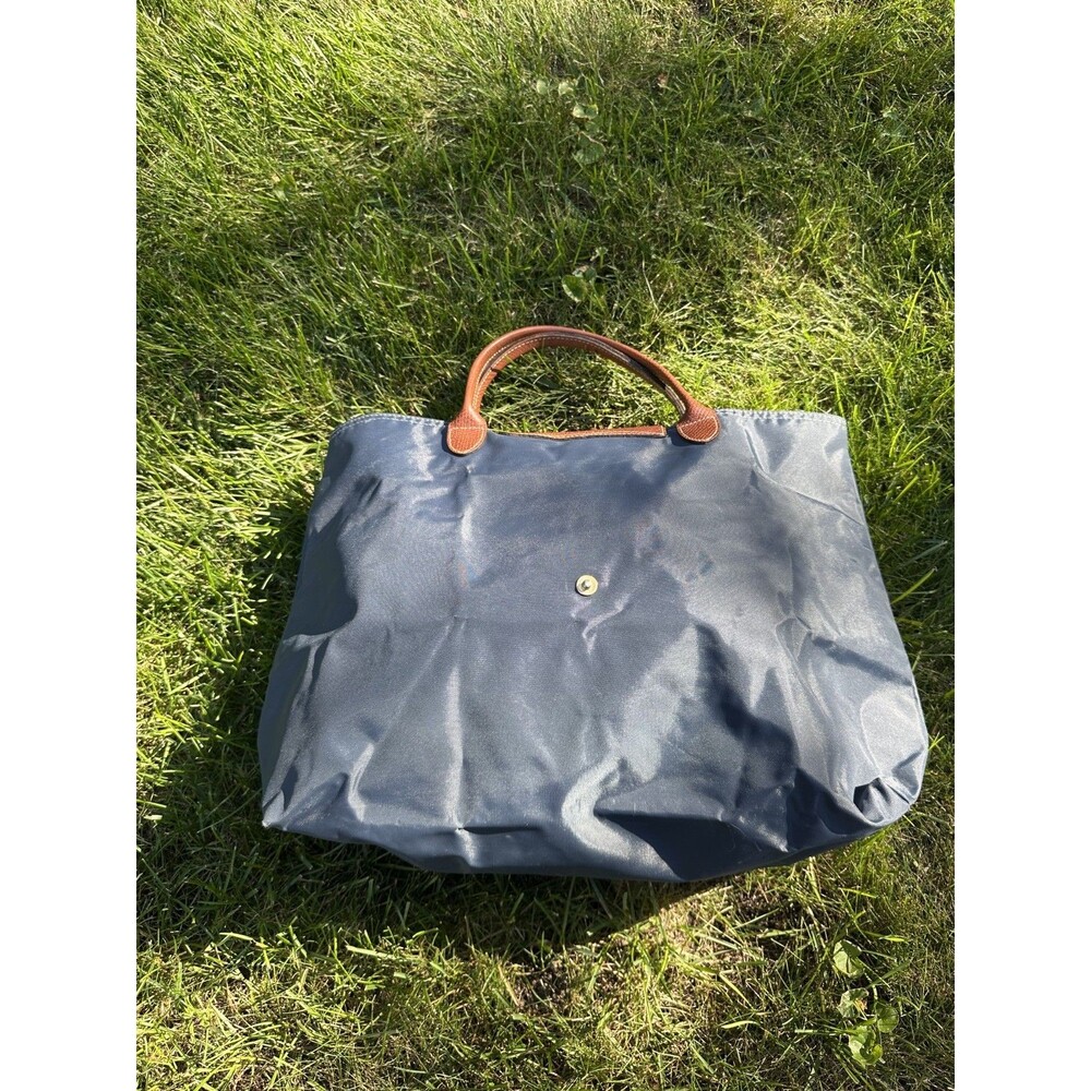 Longchamp Le Pliage Cabas Tote Large Navy Dark Blue Open Top Nylon SEE PHOTOS - Picture 4 of 10